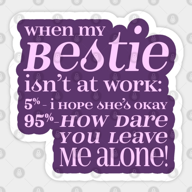 Besties - Pink Letters Sticker by CuteCoCustom